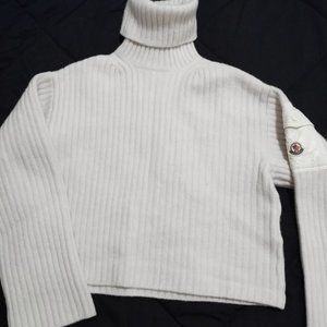 Moncler sweater style inspiration Cream turtleneck sweater, used